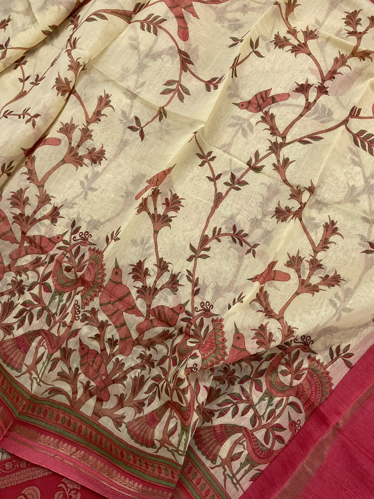 Pure Mul Chanderi Printed Suit - Pink