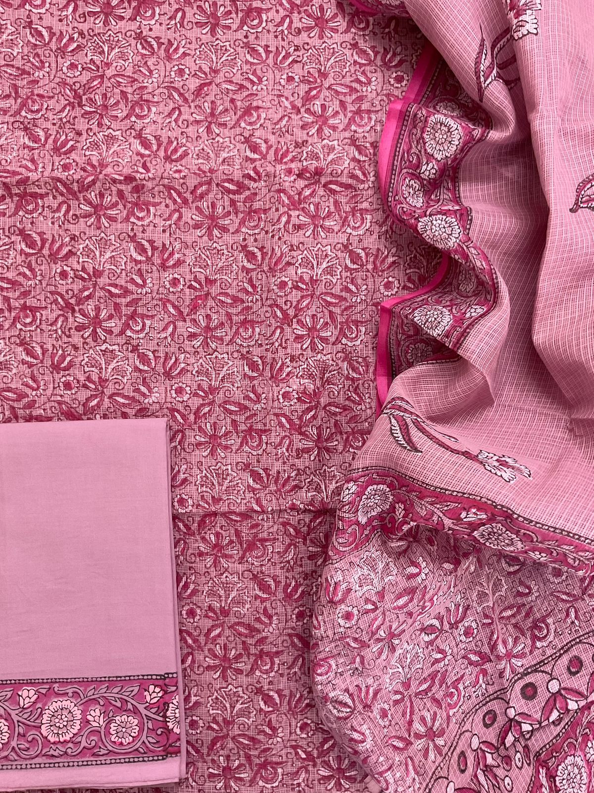 Pure Fine Kota Cotton Printed Suit - Mauve