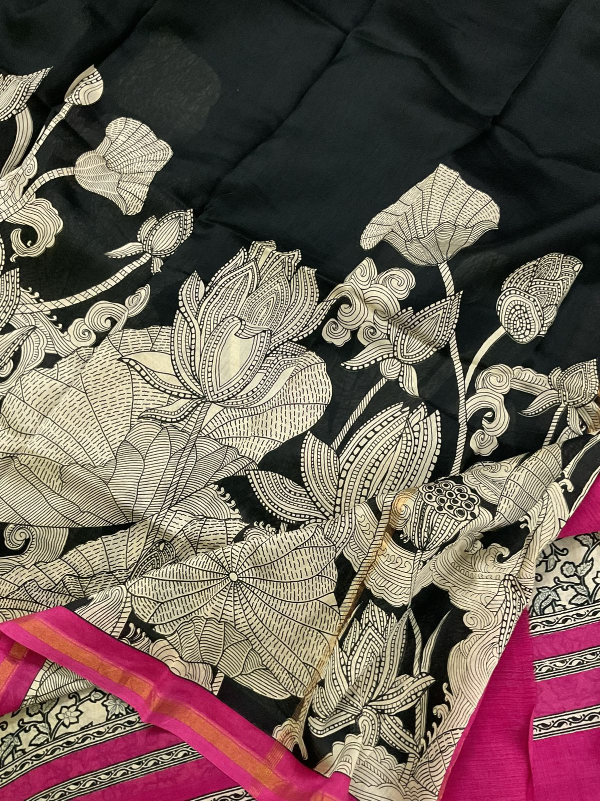 Pure Mul Chanderi Printed Suit - Beige