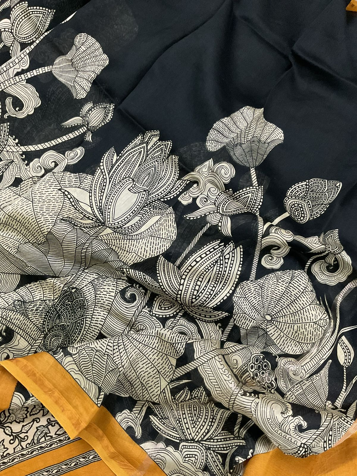 Pure Mul Chanderi Printed Suit - Beige
