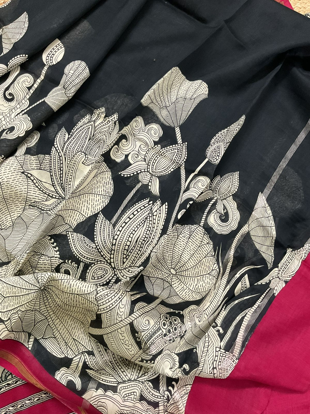 Pure Mul Chanderi Printed Suit - Beige