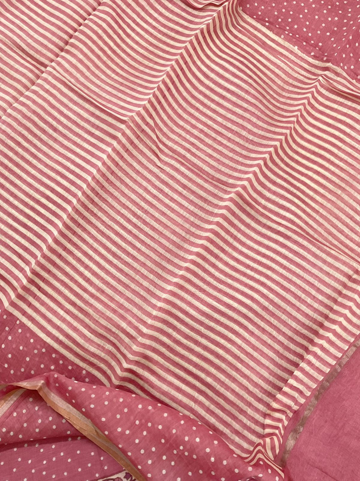 Pure Mul Chanderi Printed Suit - Pink