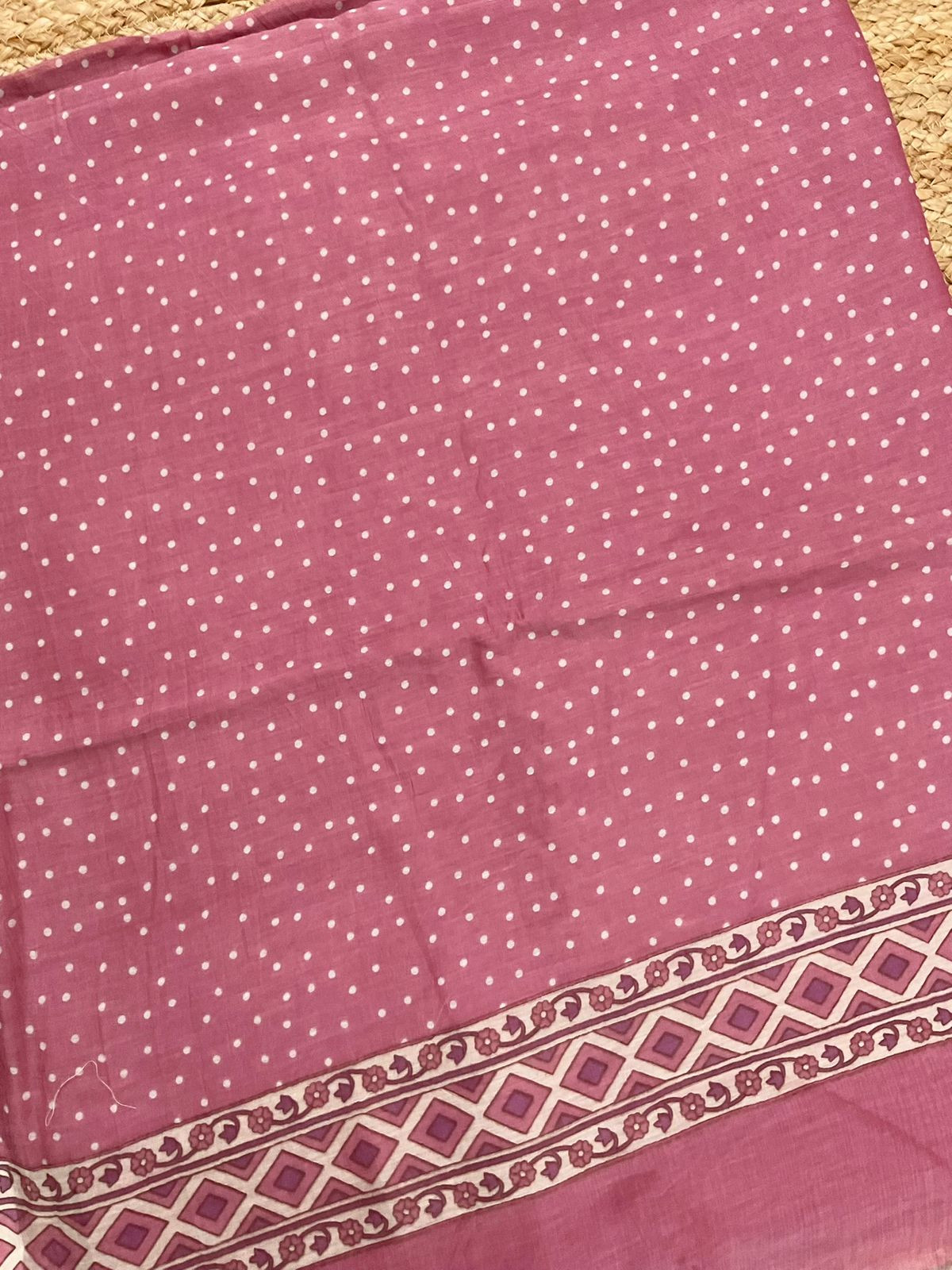 Pure Mul Chanderi Printed Suit - Pink