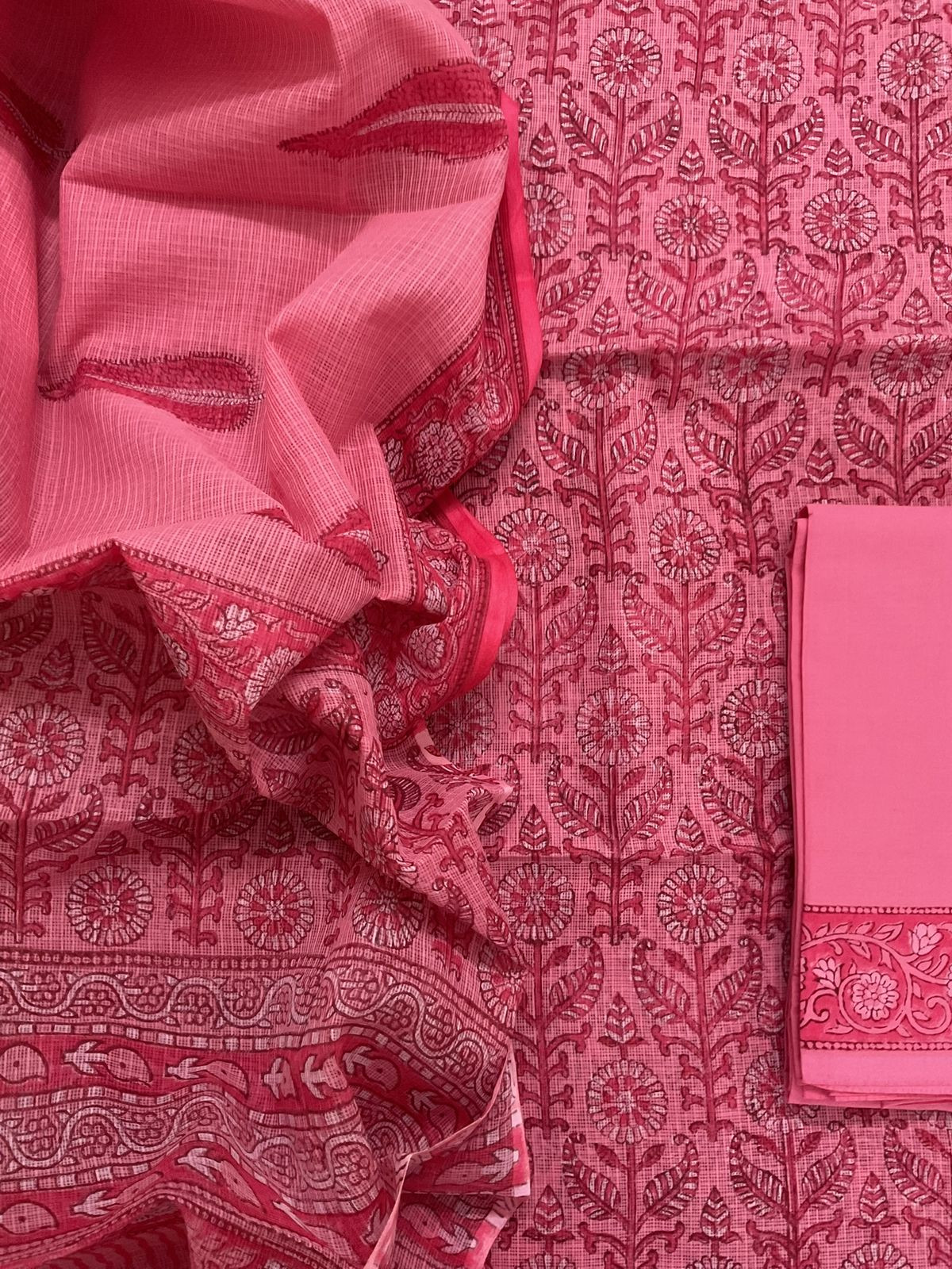 Pure Fine Kota Cotton Printed Suit - Pink