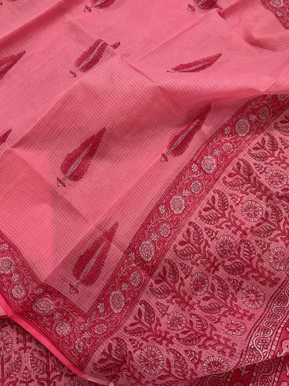 Pure Fine Kota Cotton Printed Suit - Pink