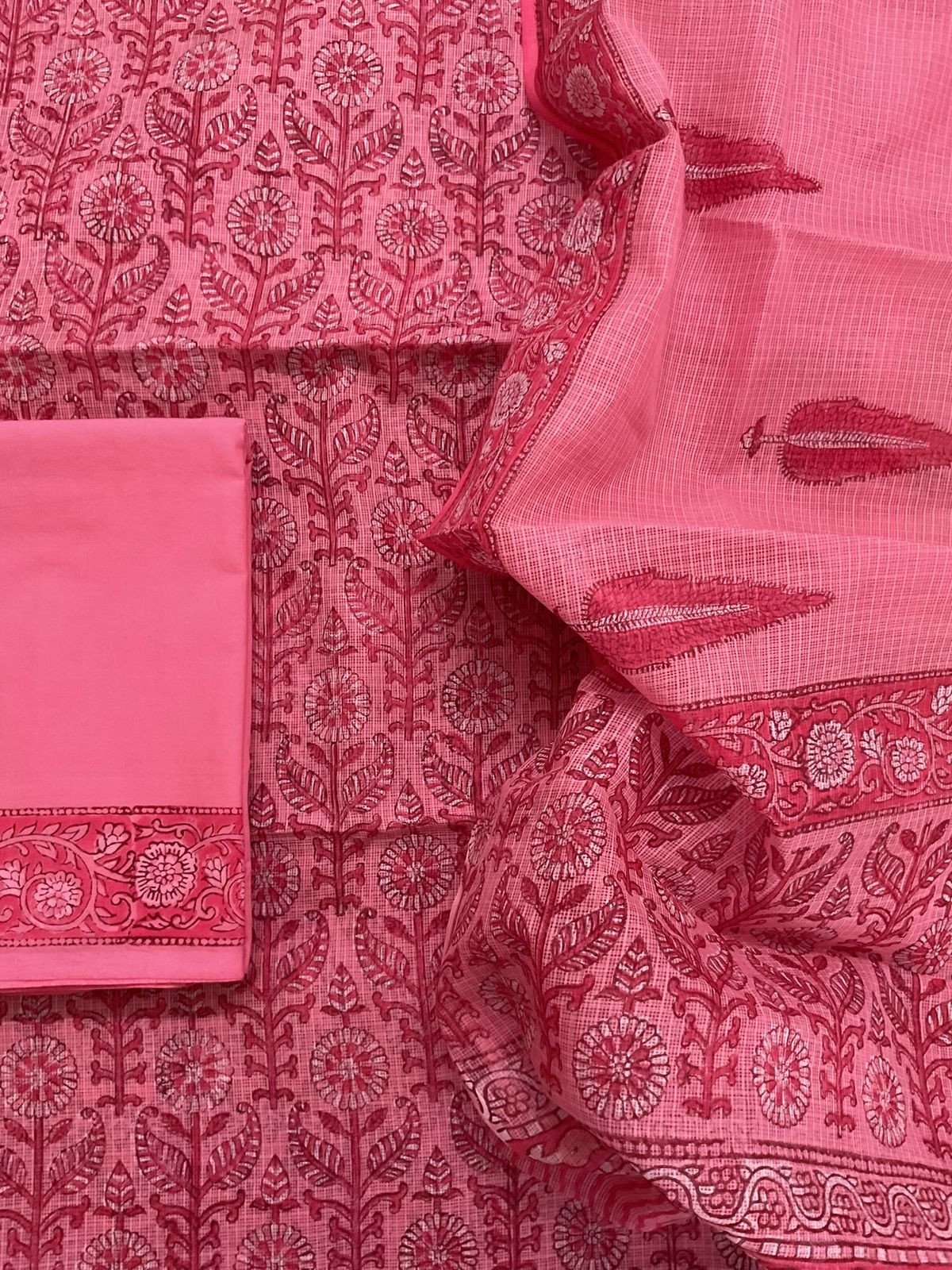 Pure Fine Kota Cotton Printed Suit - Pink