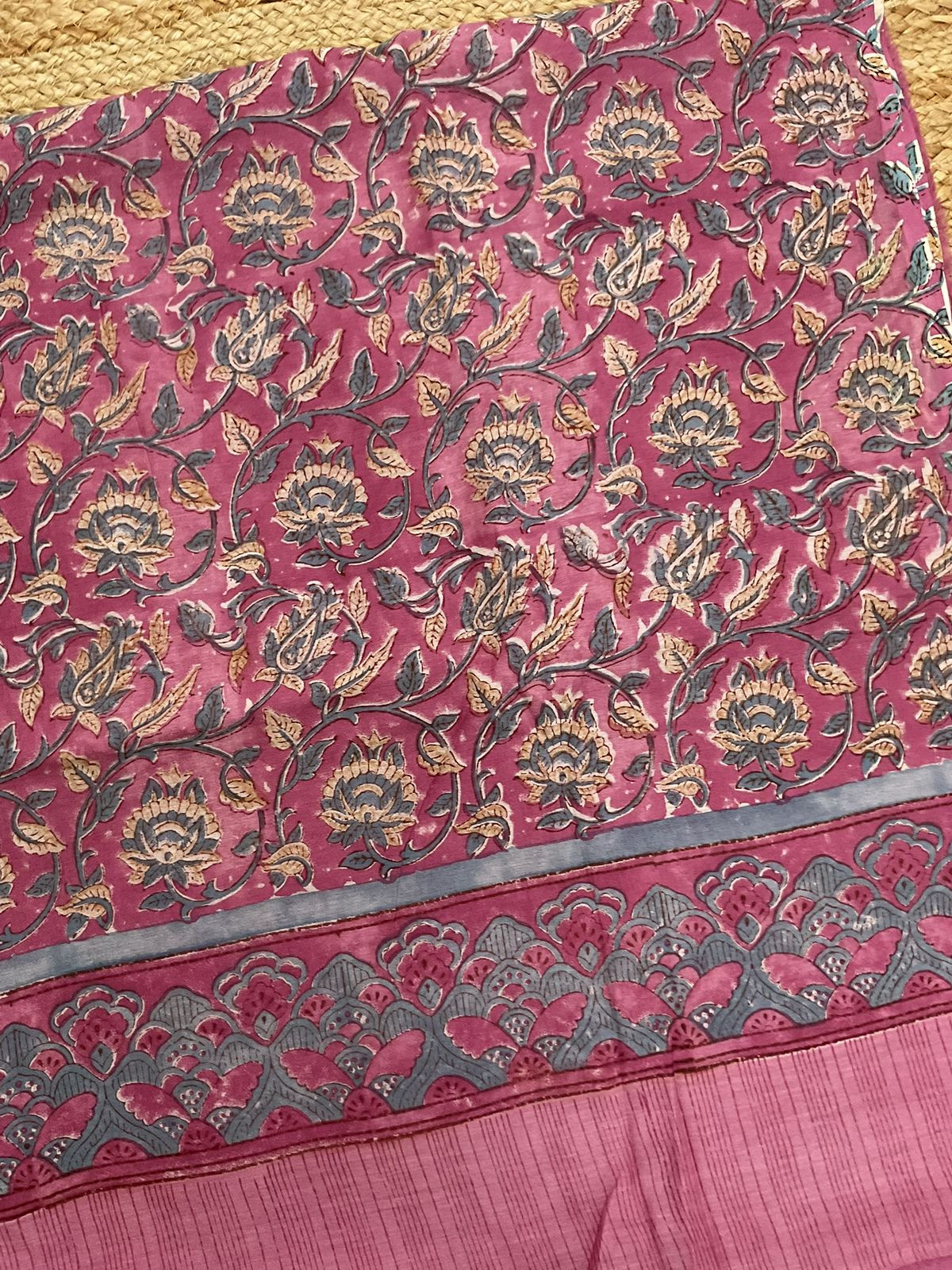 Pure Mul Chanderi Printed Suit - Pink