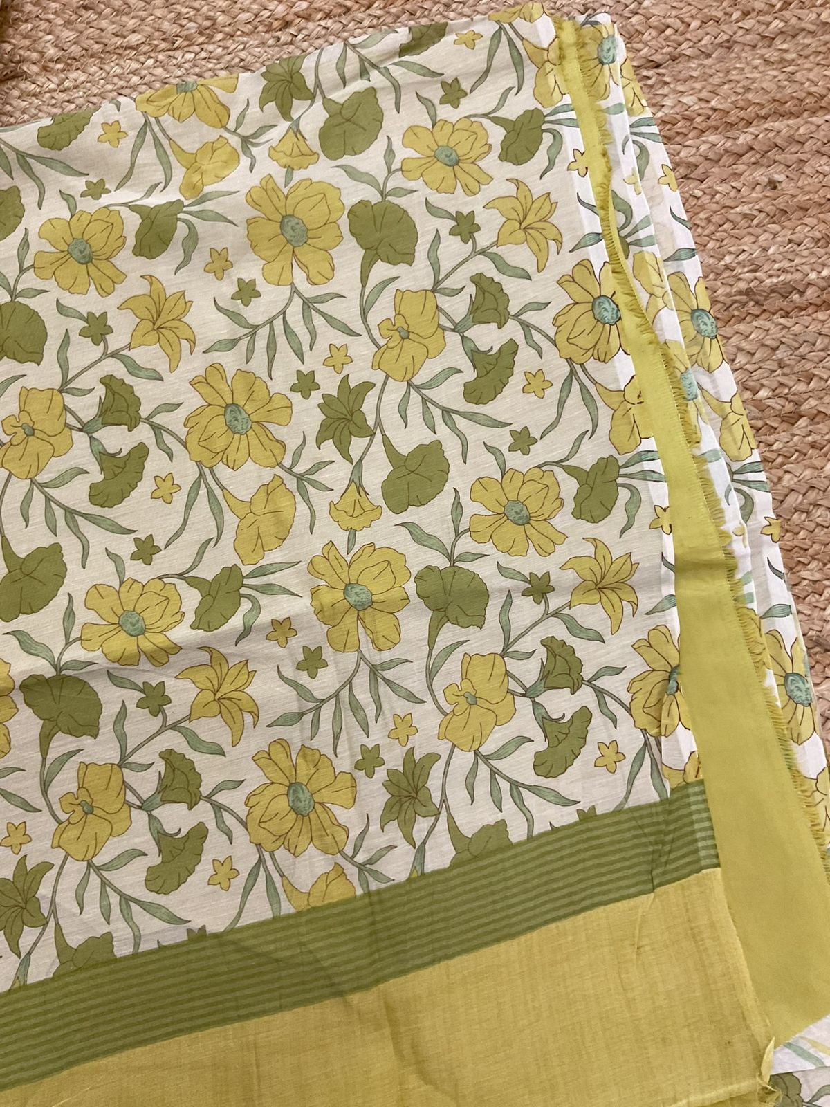 Pure Mul Chanderi Printed Suit - Yellow
