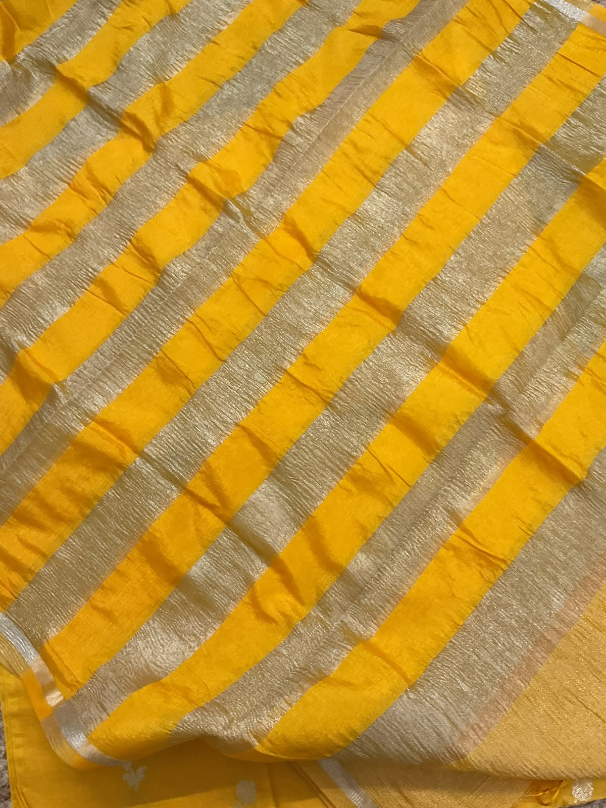 Soft Fine Chanderi Banarasi Weaved Suit - Yellow