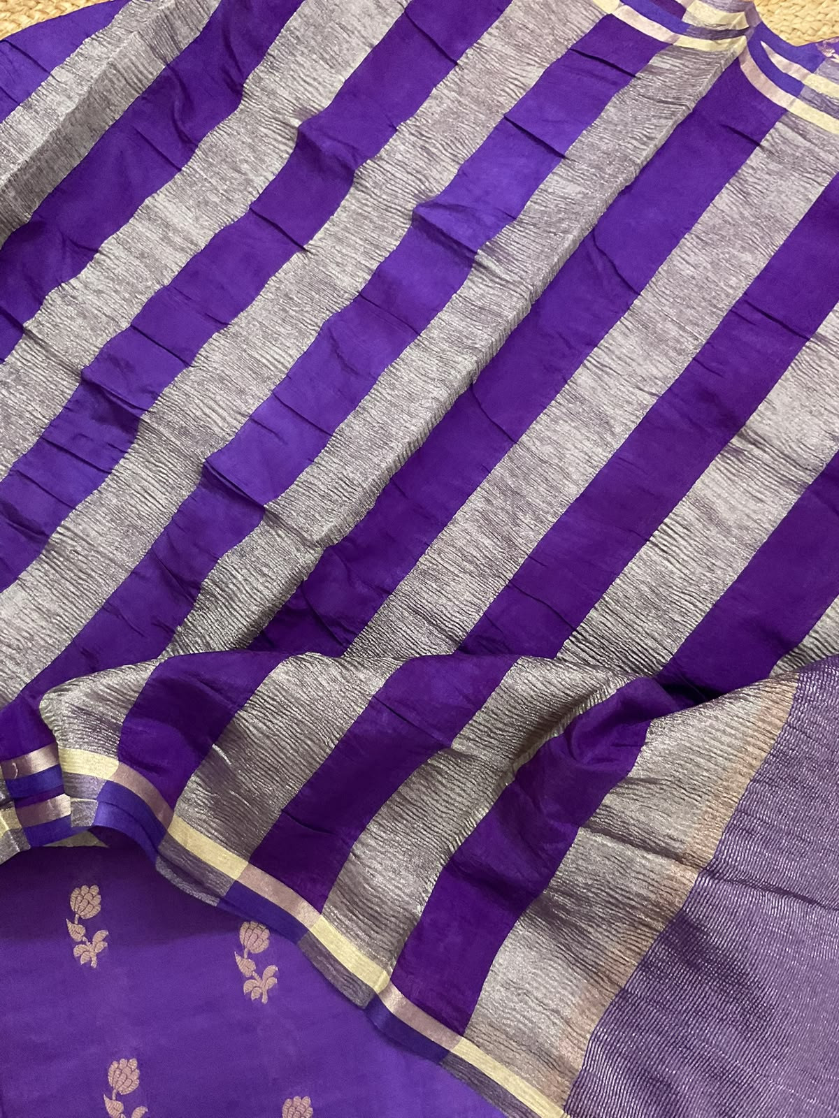 Soft Fine Chanderi Banarasi Weaved Suit - Violet