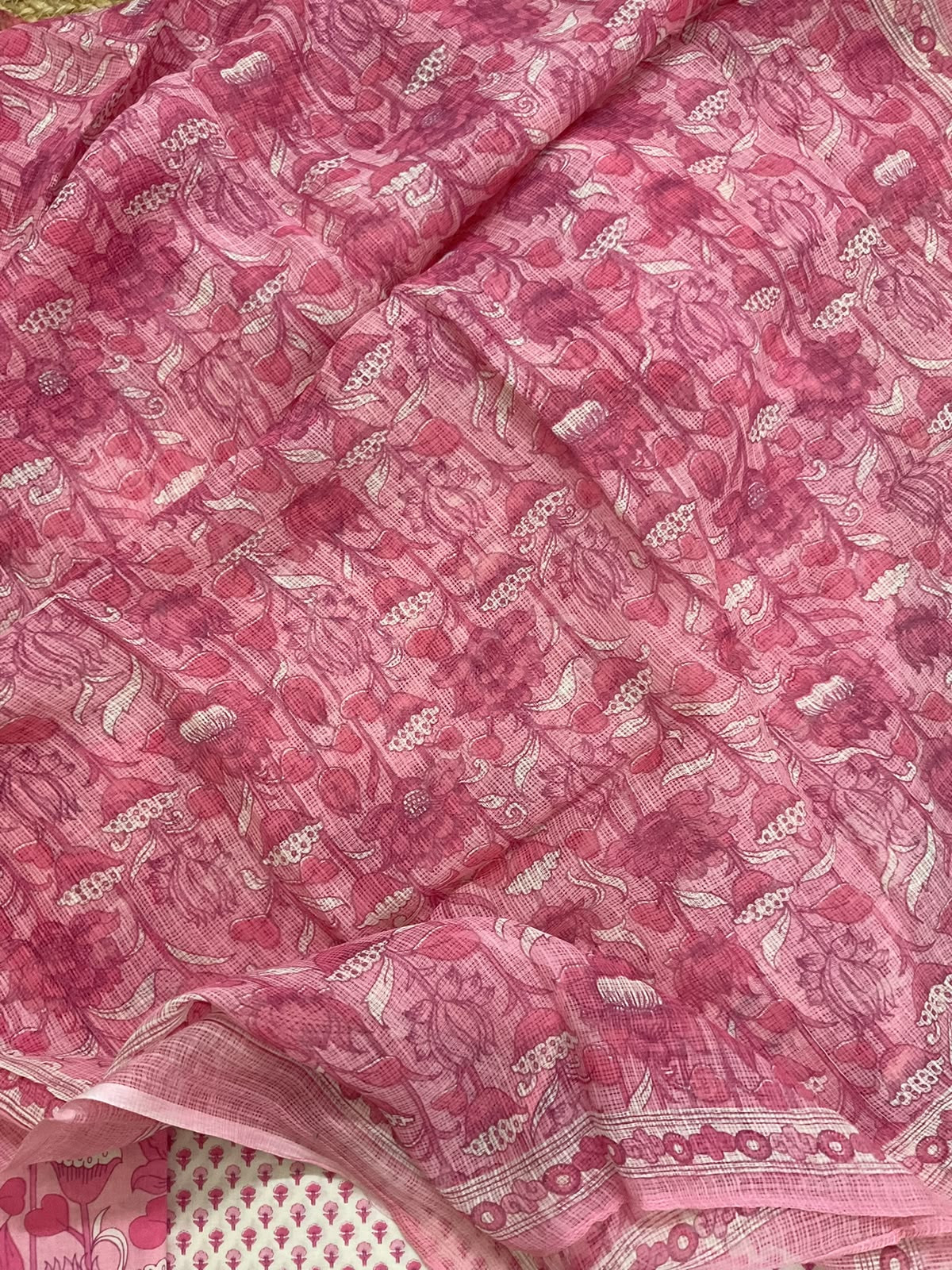 Pure Mul Cotton Printed Suit - Cream