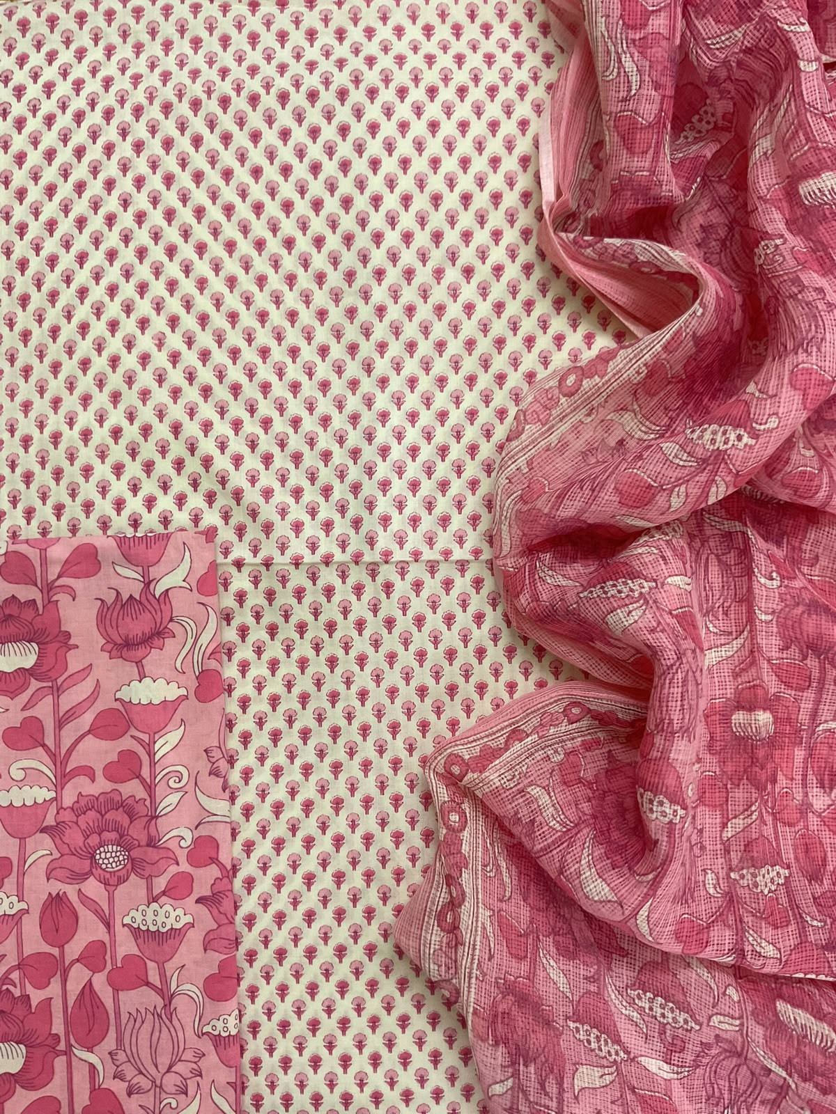 Pure Mul Cotton Printed Suit - Cream