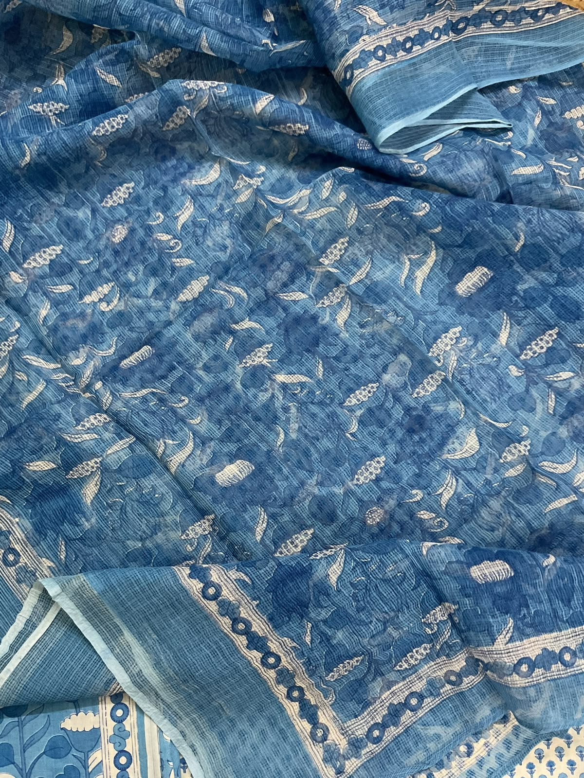 Pure Mul Cotton Printed Suit - Cream