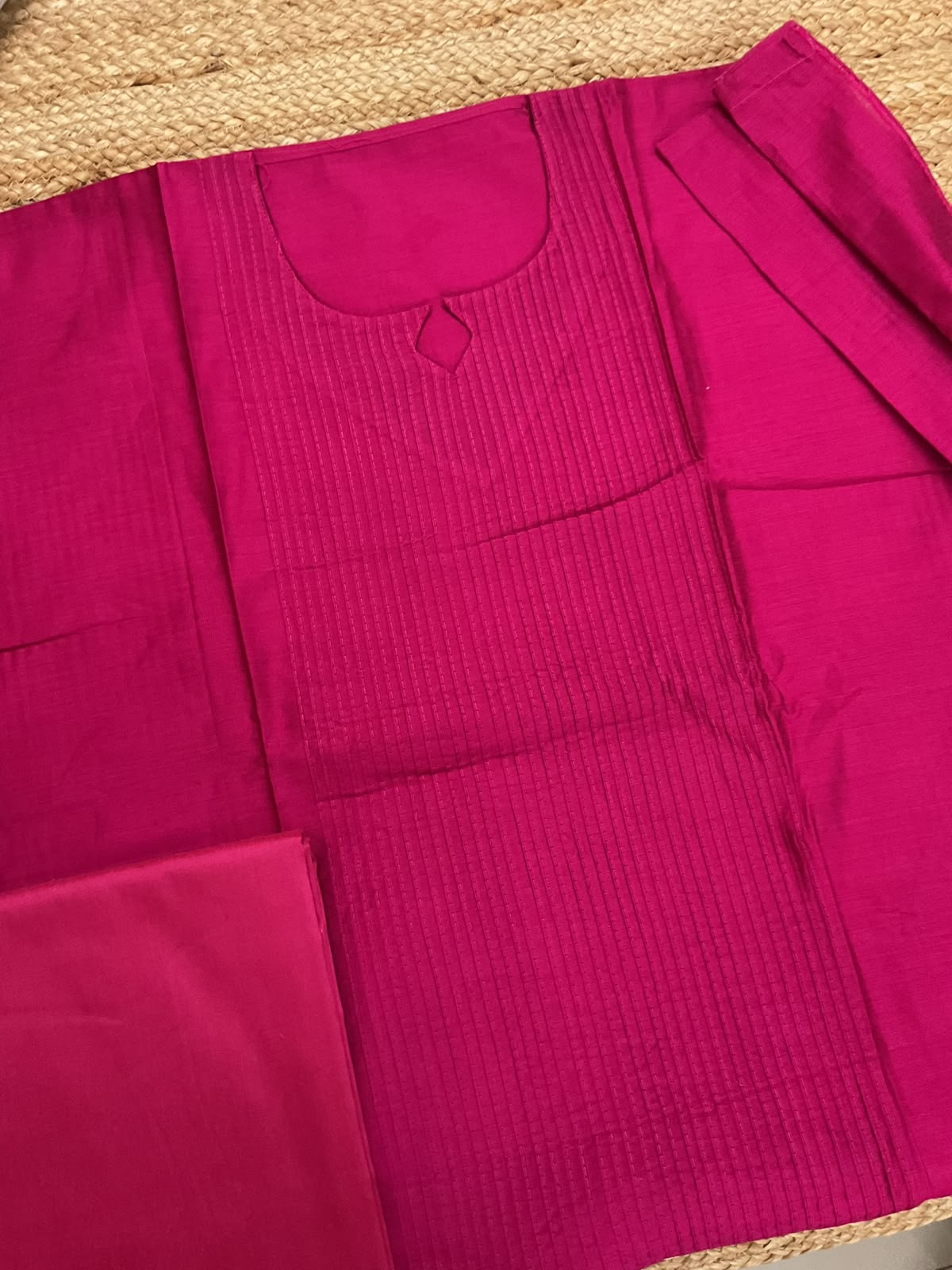 Pure Cotton Silk Printed Embroidered Suit - Pink