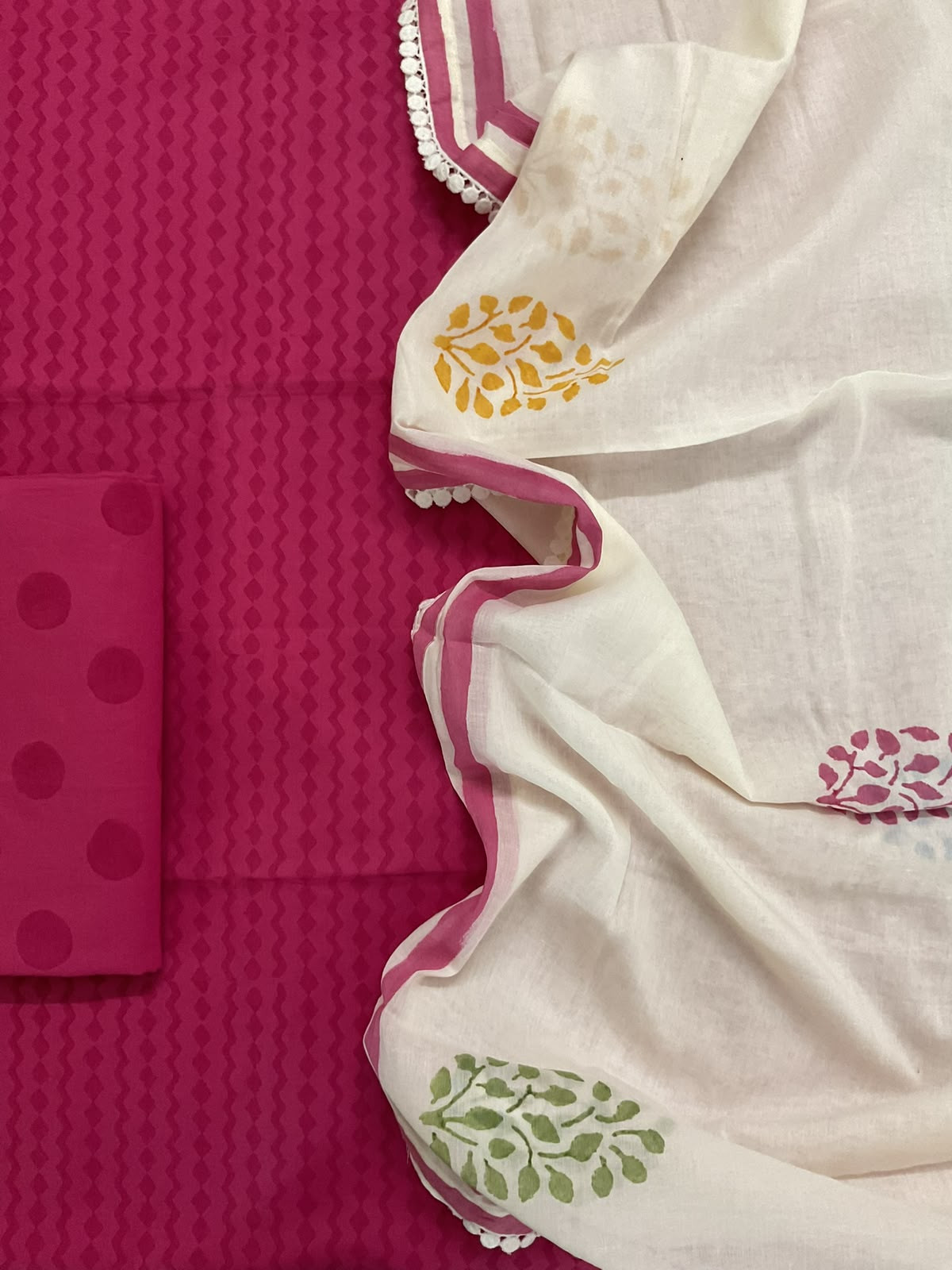 Pure Fine Cotton Printed Suit - Pink