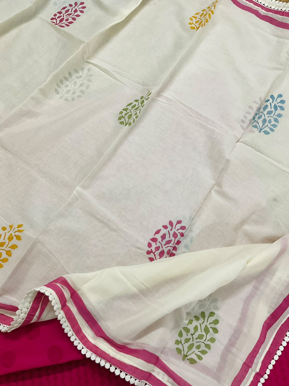 Pure Fine Cotton Printed Suit - Pink