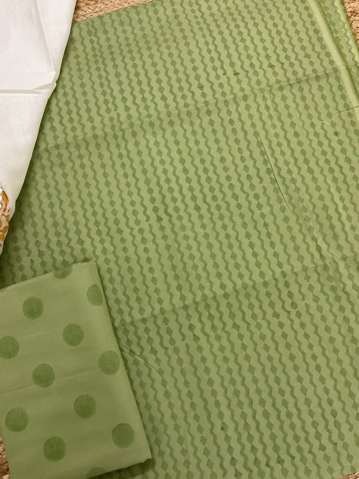 Pure Fine Cotton Printed Suit - Green