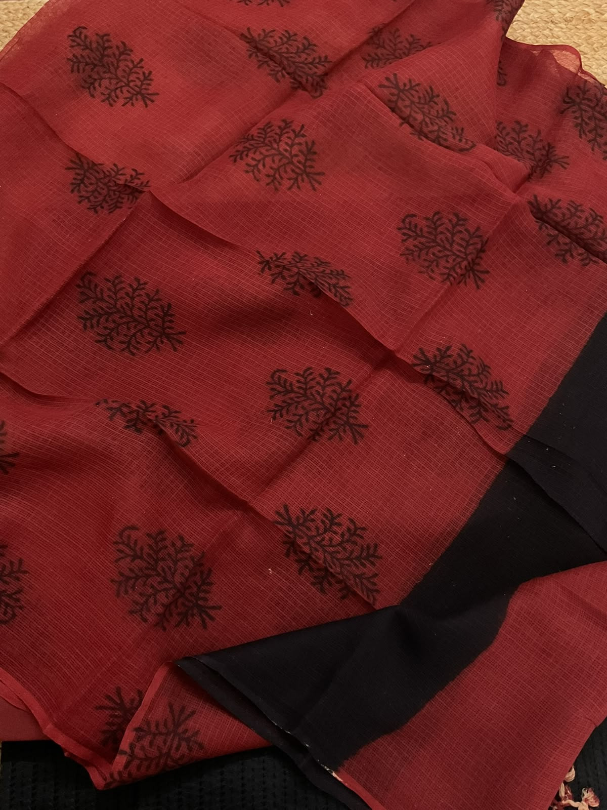 Pure Jaam Cotton Printed Embroidered Suit - Black