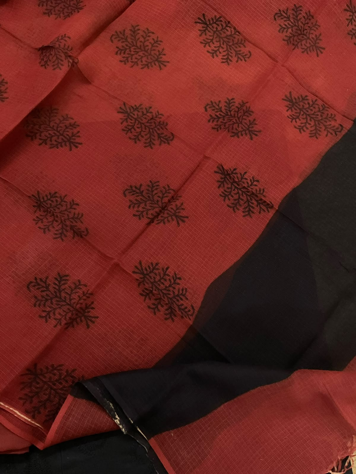 Pure Jaam Cotton Printed Embroidered Suit - Black