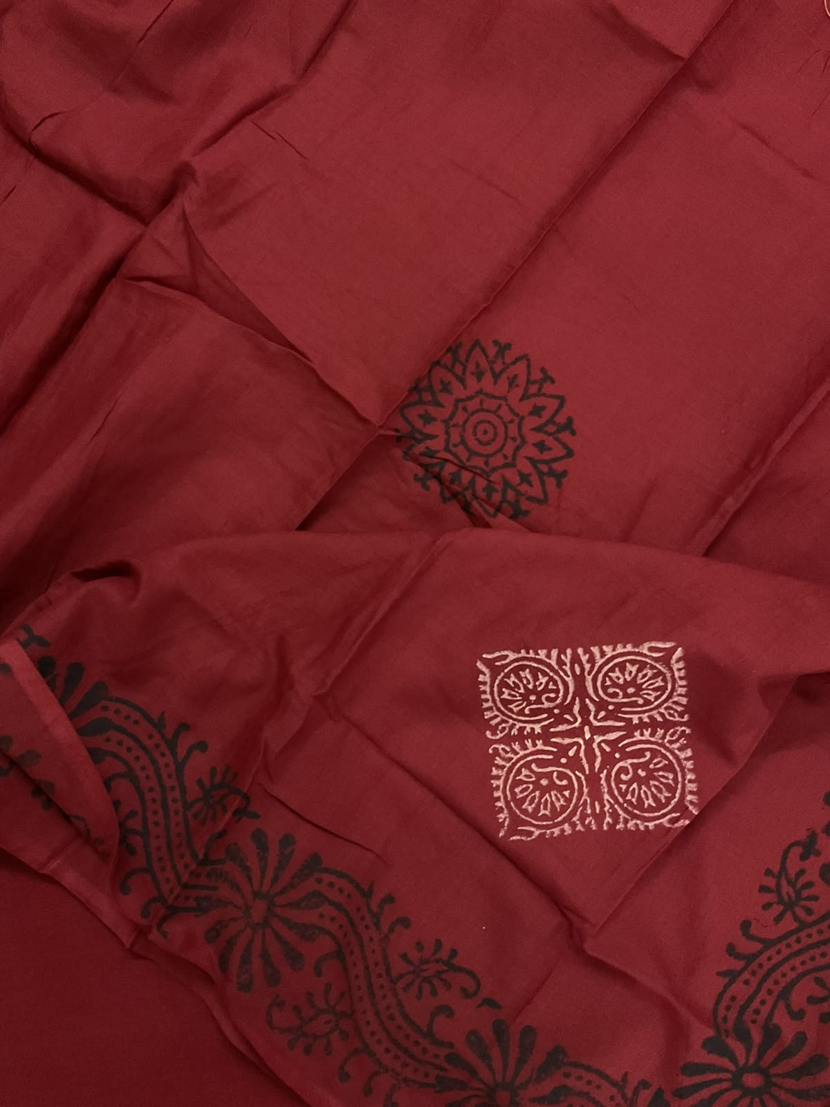 Pure Cotton Self Weaved Printed Embroidered Suit - Cream