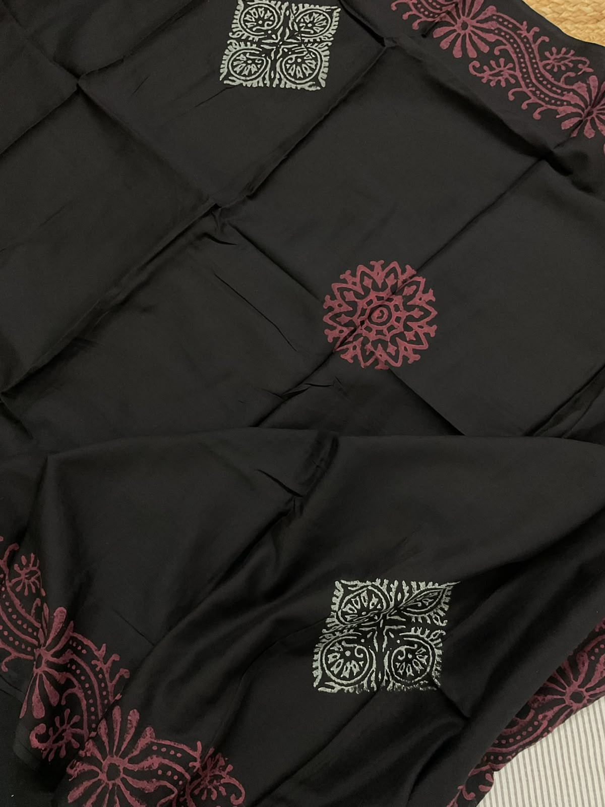 Pure Cotton Self Weaved Printed Embroidered Suit - Cream