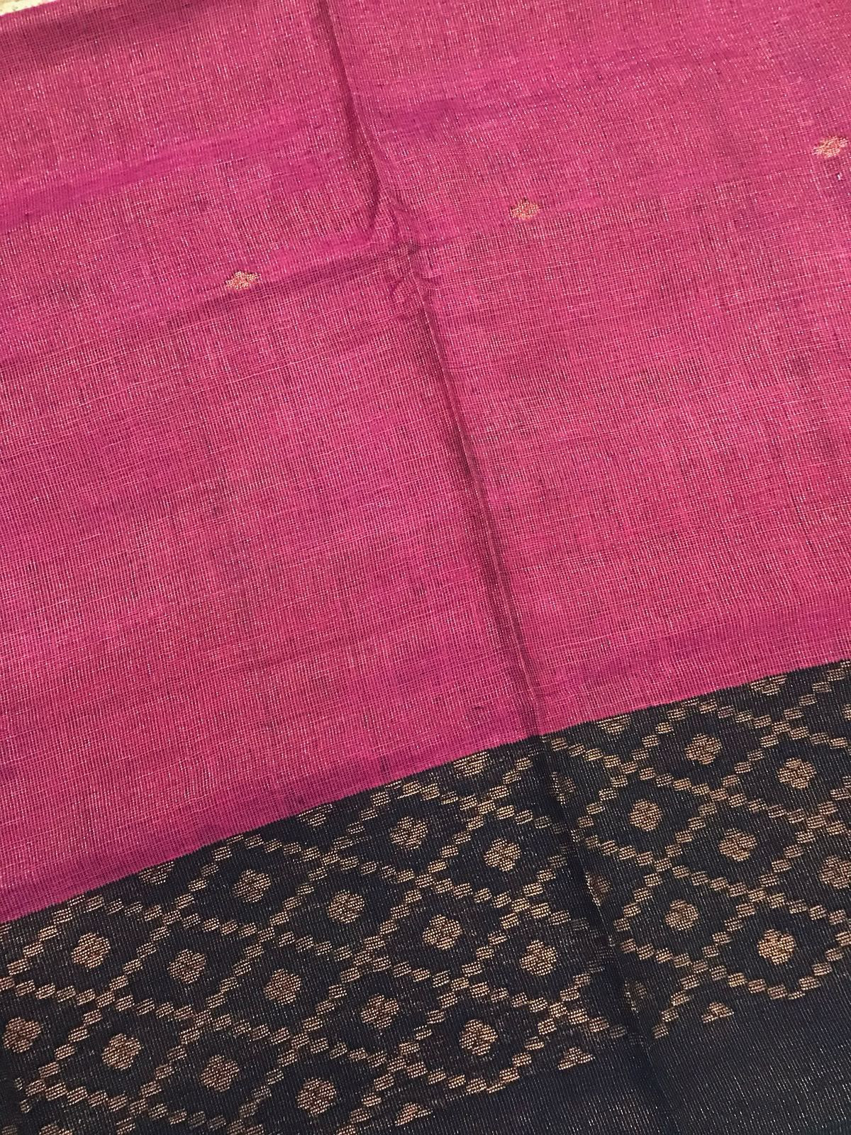 Pure Linen Tissue Self Weaved Kurta Dupatta Set - Pink