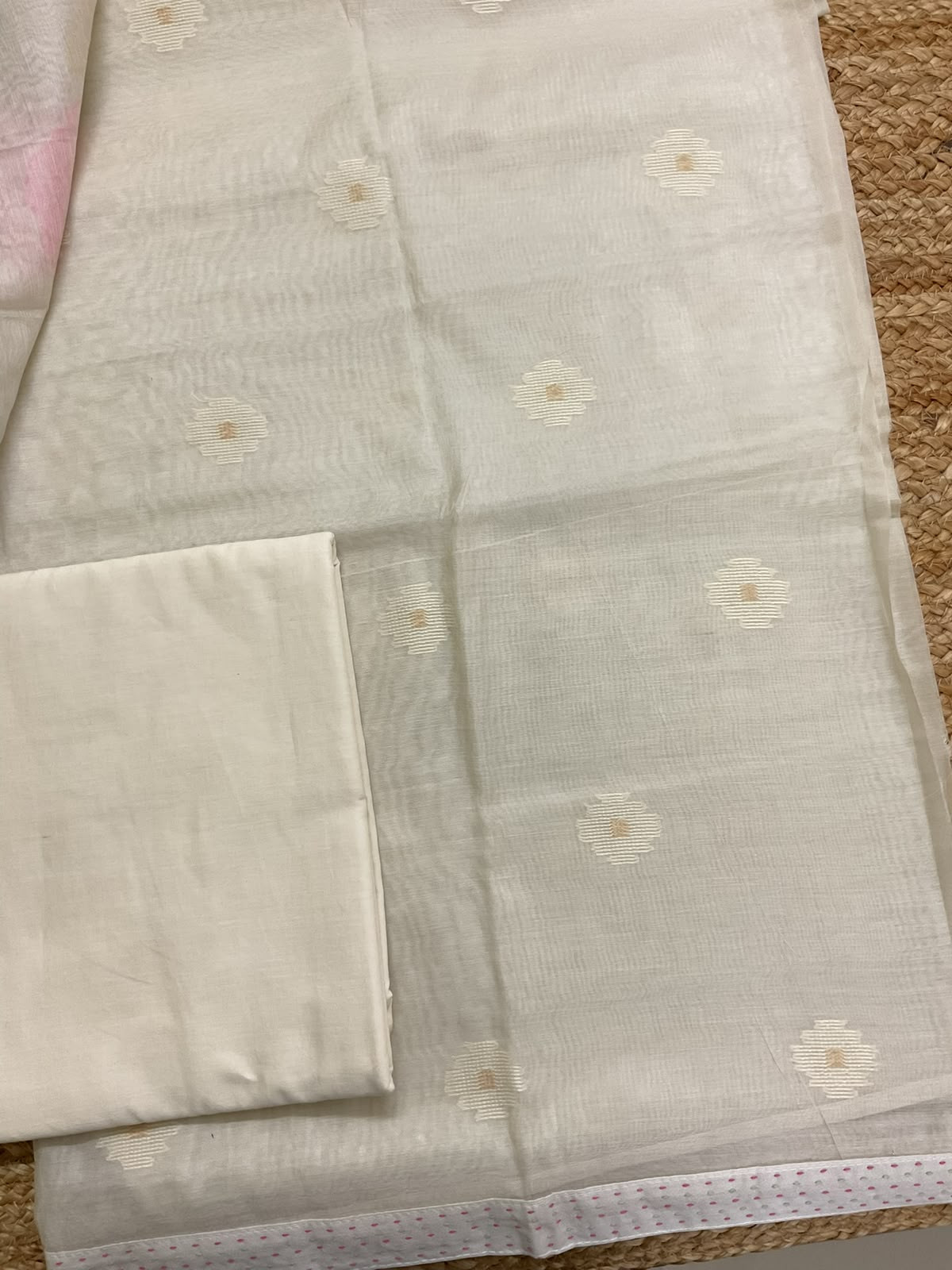 Soft Chanderi Self Weaved Suit - Off White