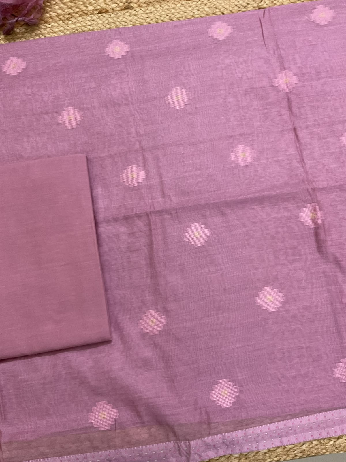 Soft Chanderi Self Weaved Suit - Mauve