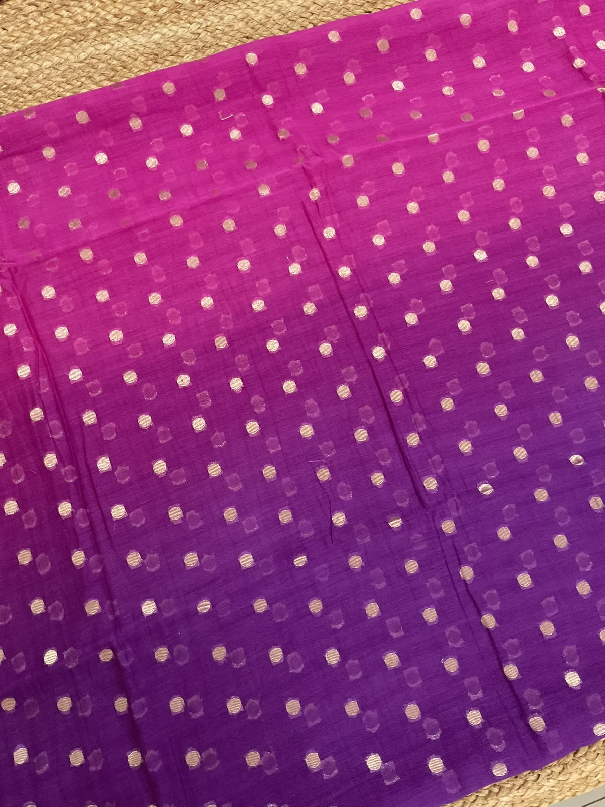 Pure Chanderi Printed Banarasi Weaved Suit - Violet