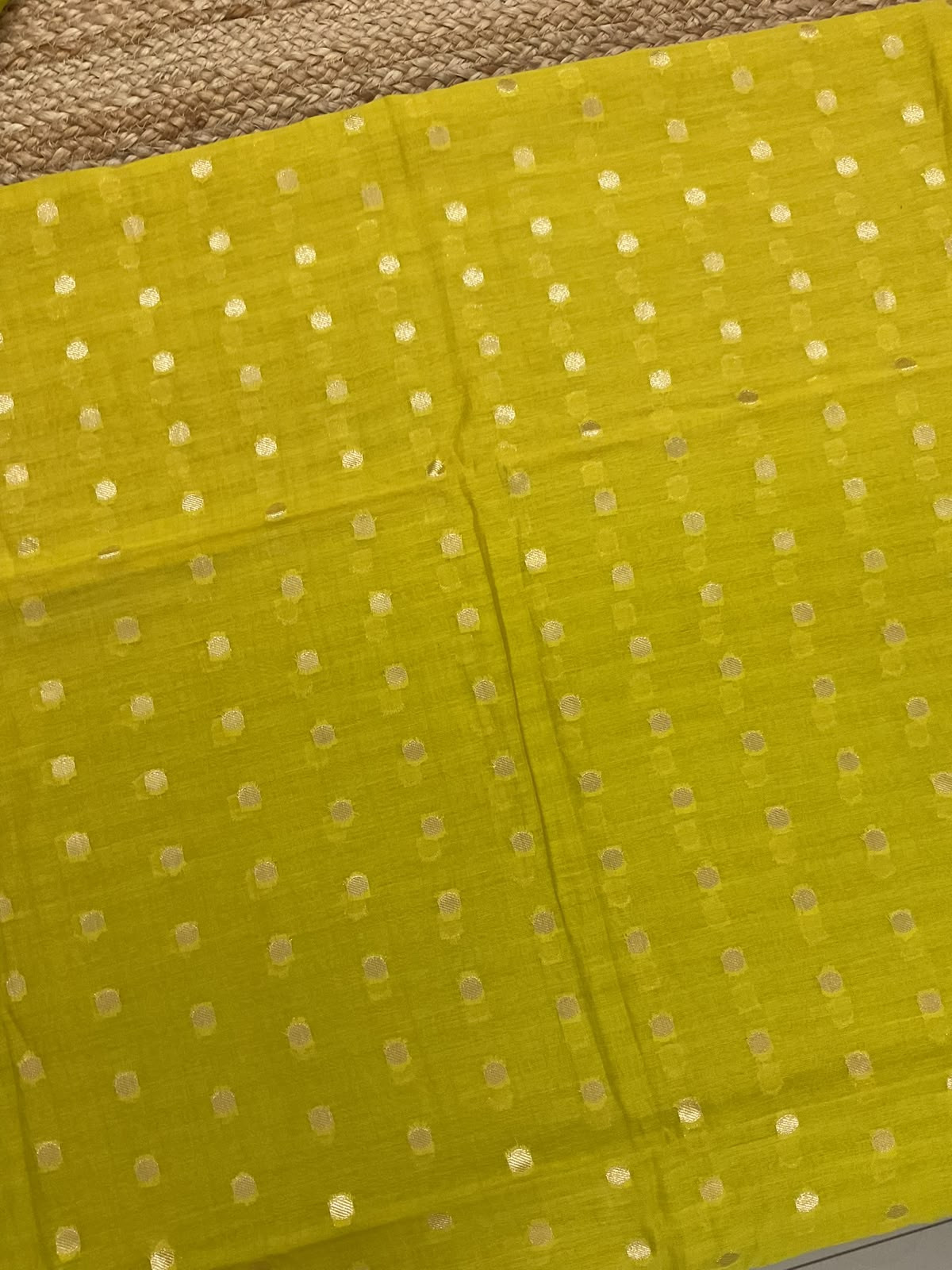 Pure Chanderi Printed Banarasi Weaved Suit - Lime