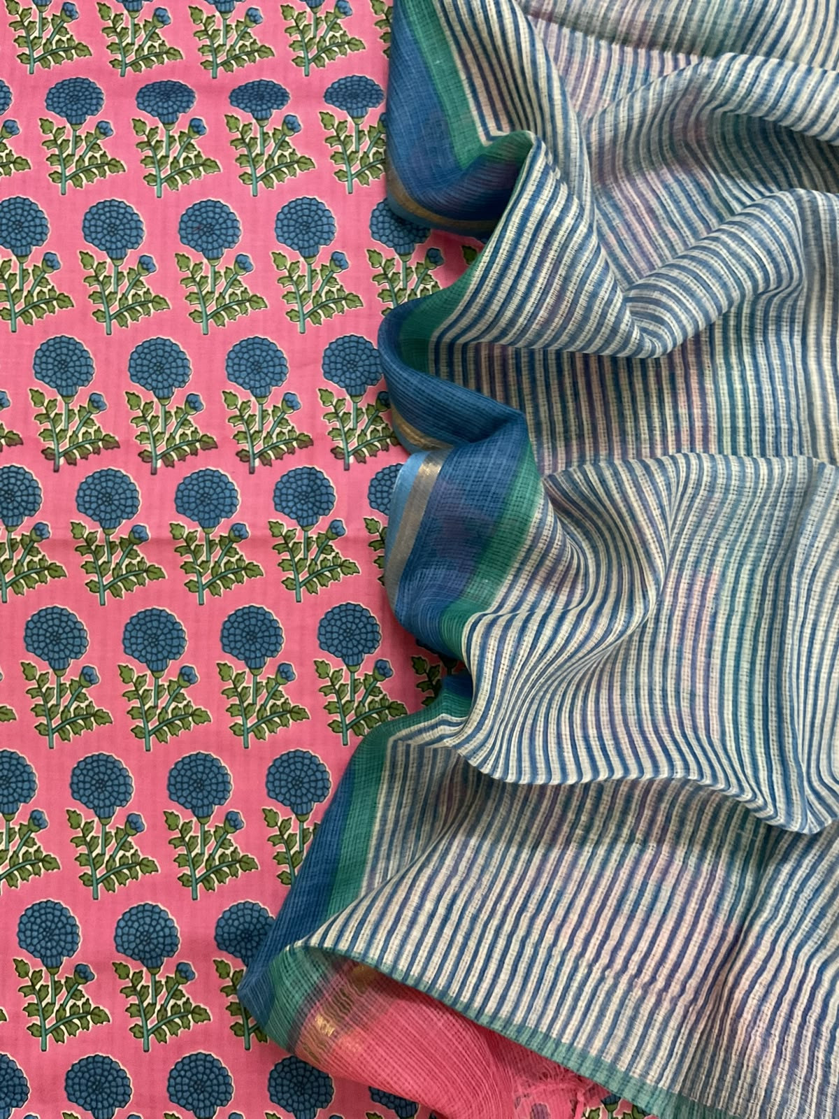Pure Fine Cotton Printed Suit - Pink