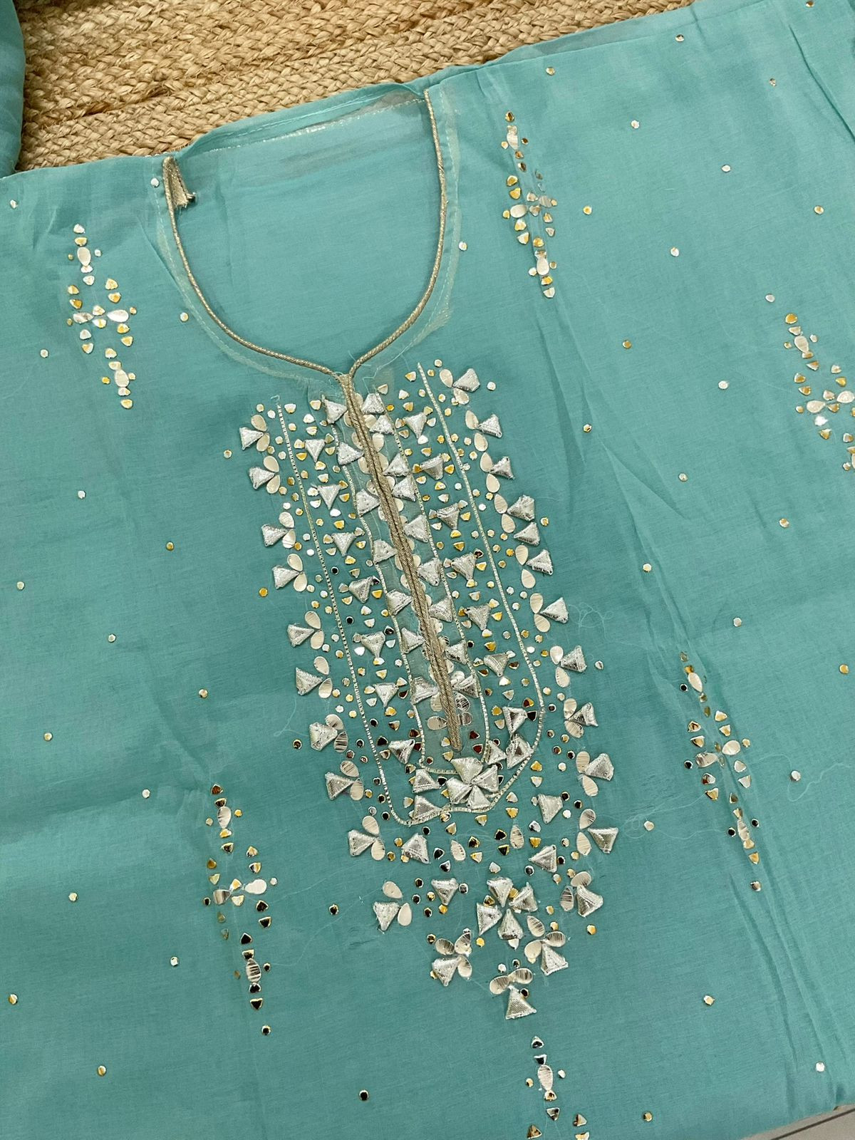 Soft Chanderi Embroidered Suit - Blue