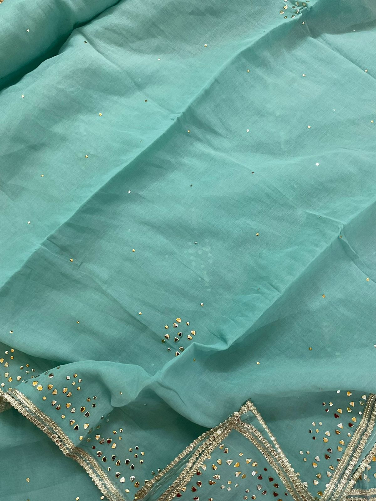 Soft Chanderi Embroidered Suit - Blue