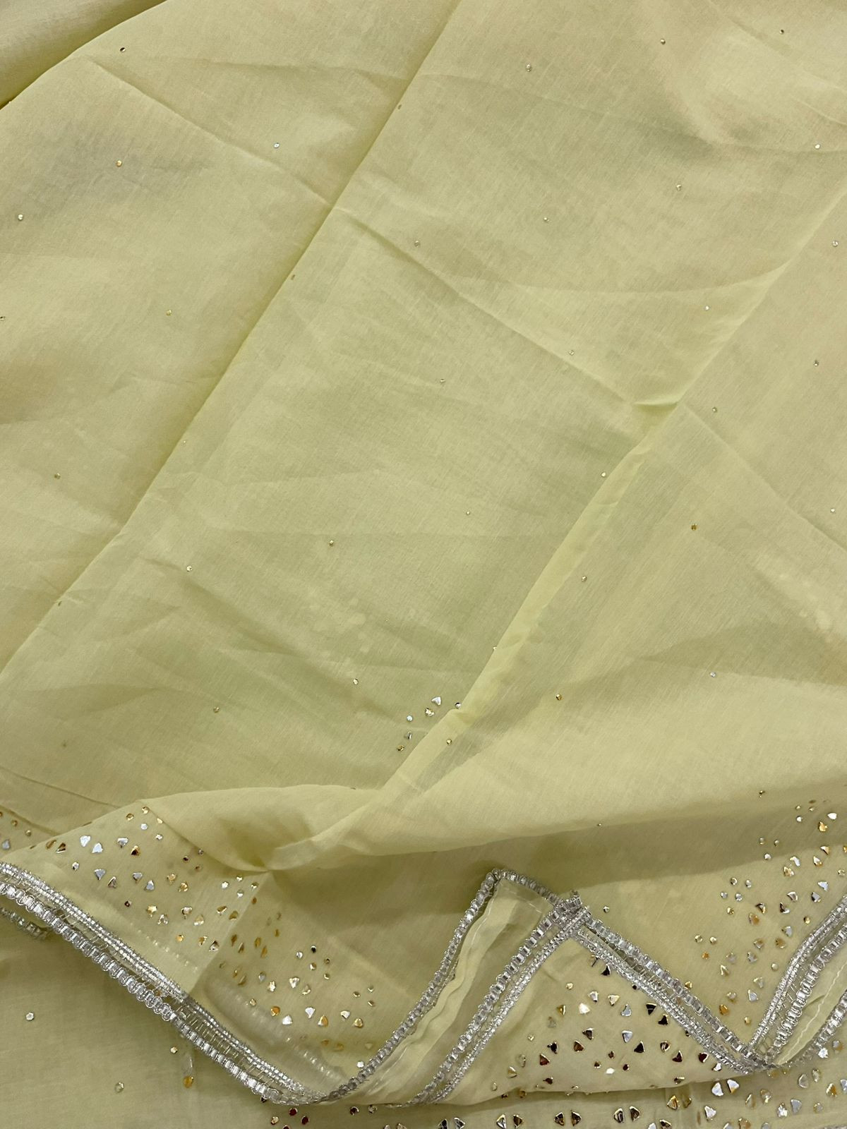 Soft Chanderi Embroidered Suit - Green