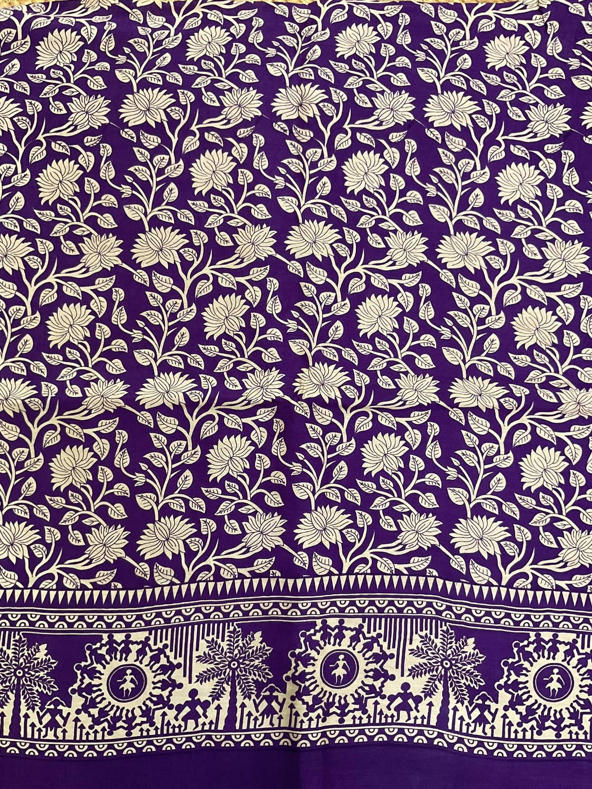 Pure Chanderi Printed Suit - Violet