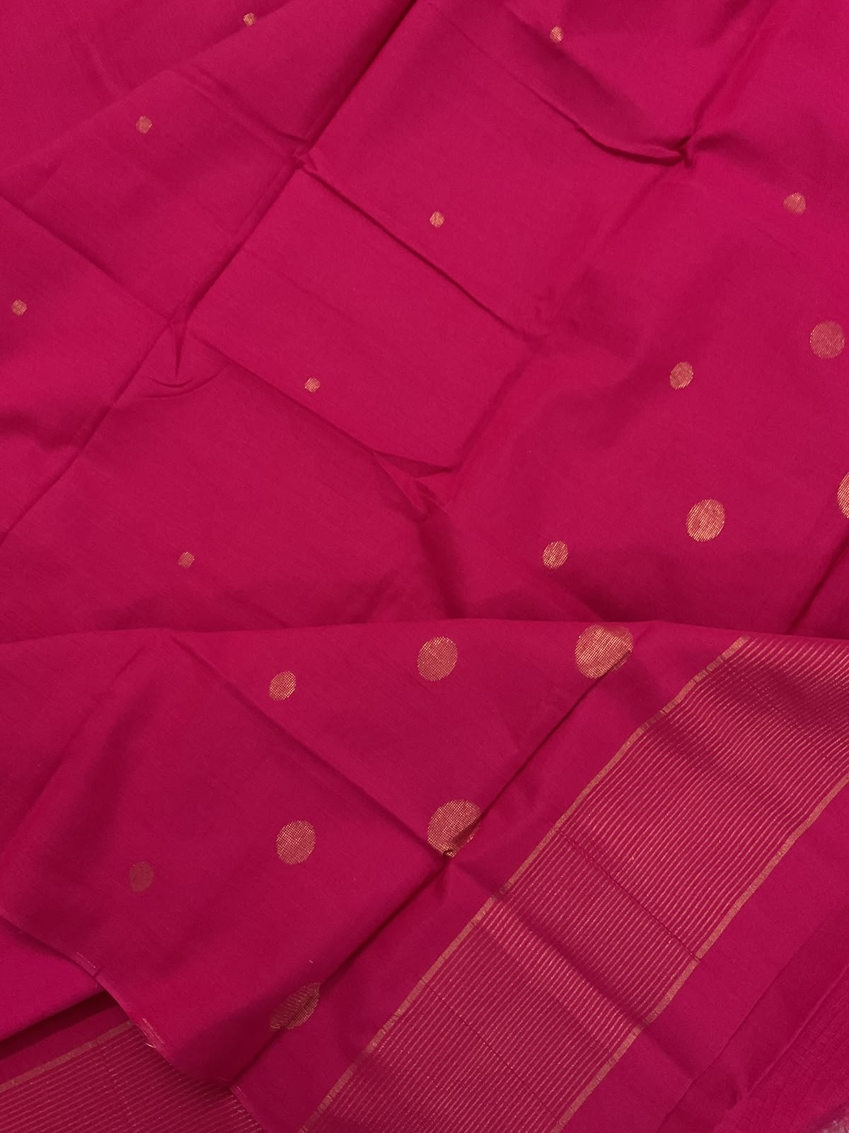 Pure Handloom Cotton Self Weaved Suit - Pink