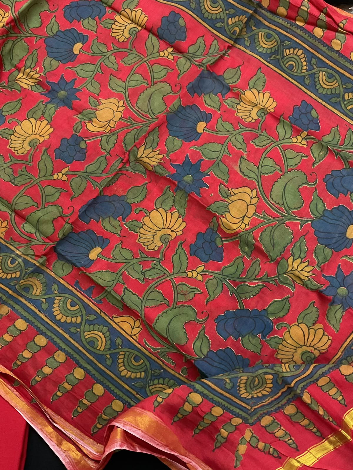 Pure Cotton Printed Embroidered Suit - Black