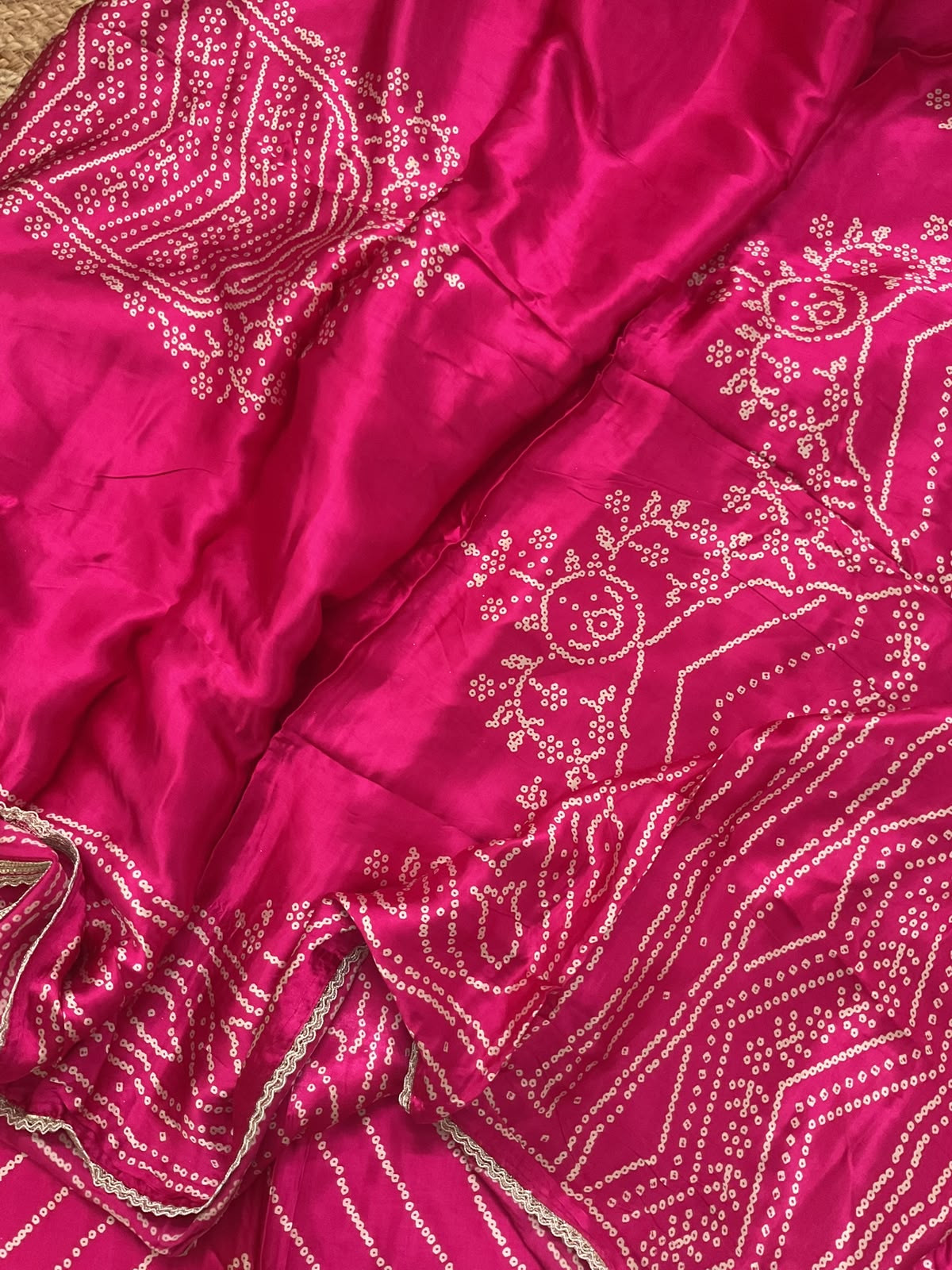 Soft Gajji Silk Printed Embroidered Suit - Pink