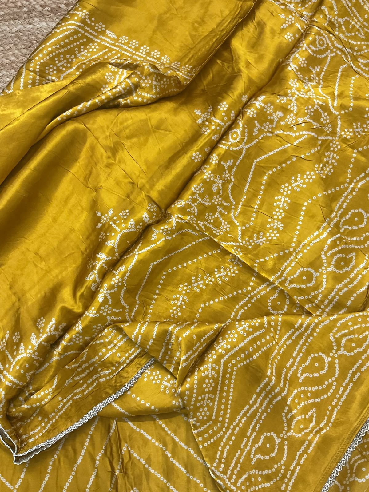 Soft Gajji Silk Printed Embroidered Suit - Yellow