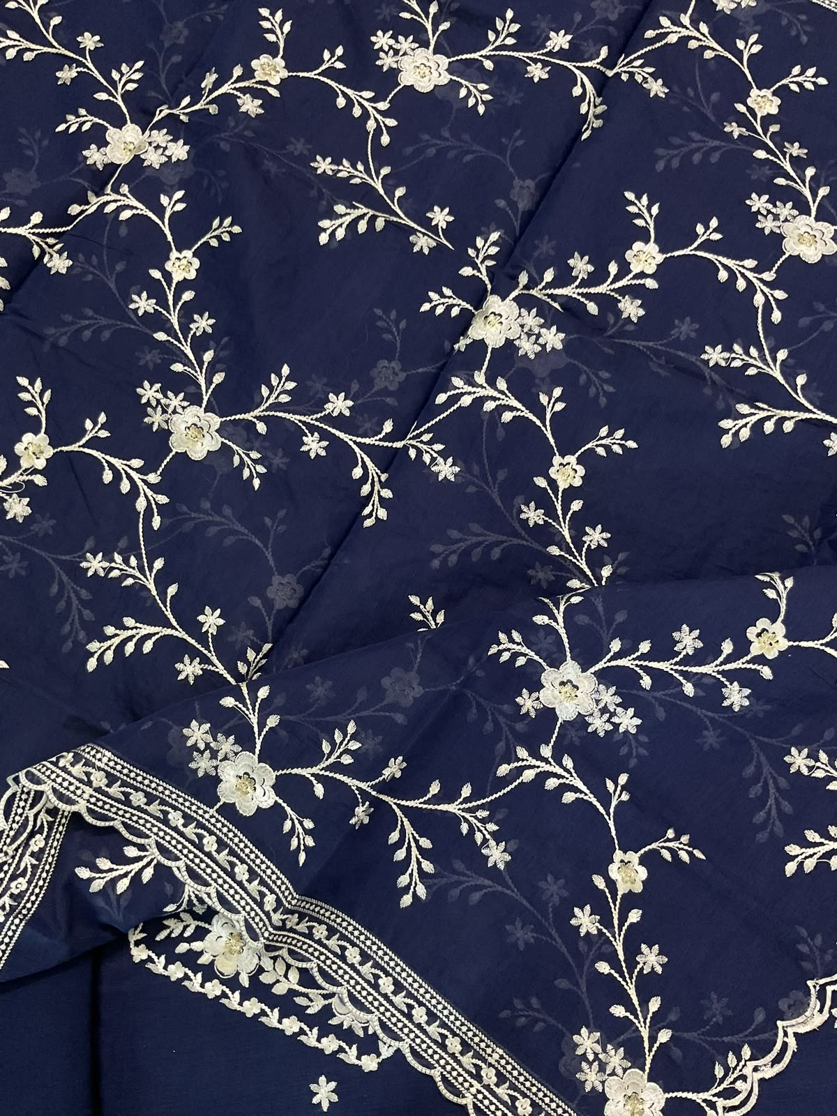 Soft Chanderi Embroidered Suit - Blue