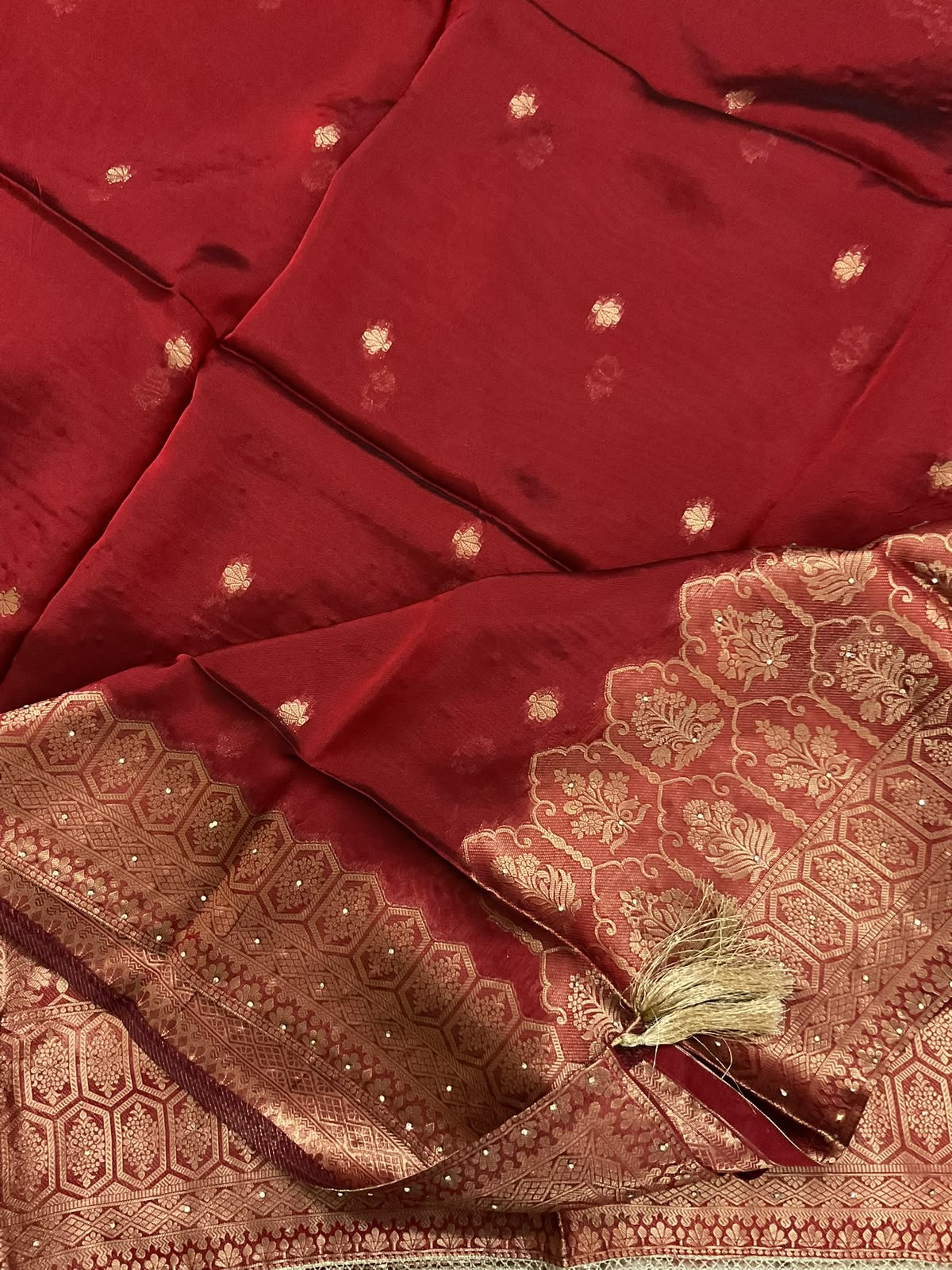 Soft Dola Silk Banarasi Weaved Brocade Embroidered Suit - Maroon