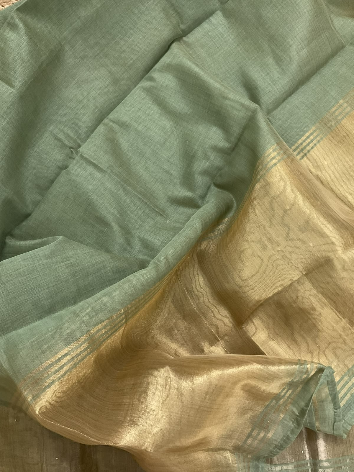Soft Slub Chanderi Banarasi Weaved Embroidered Suit - Green