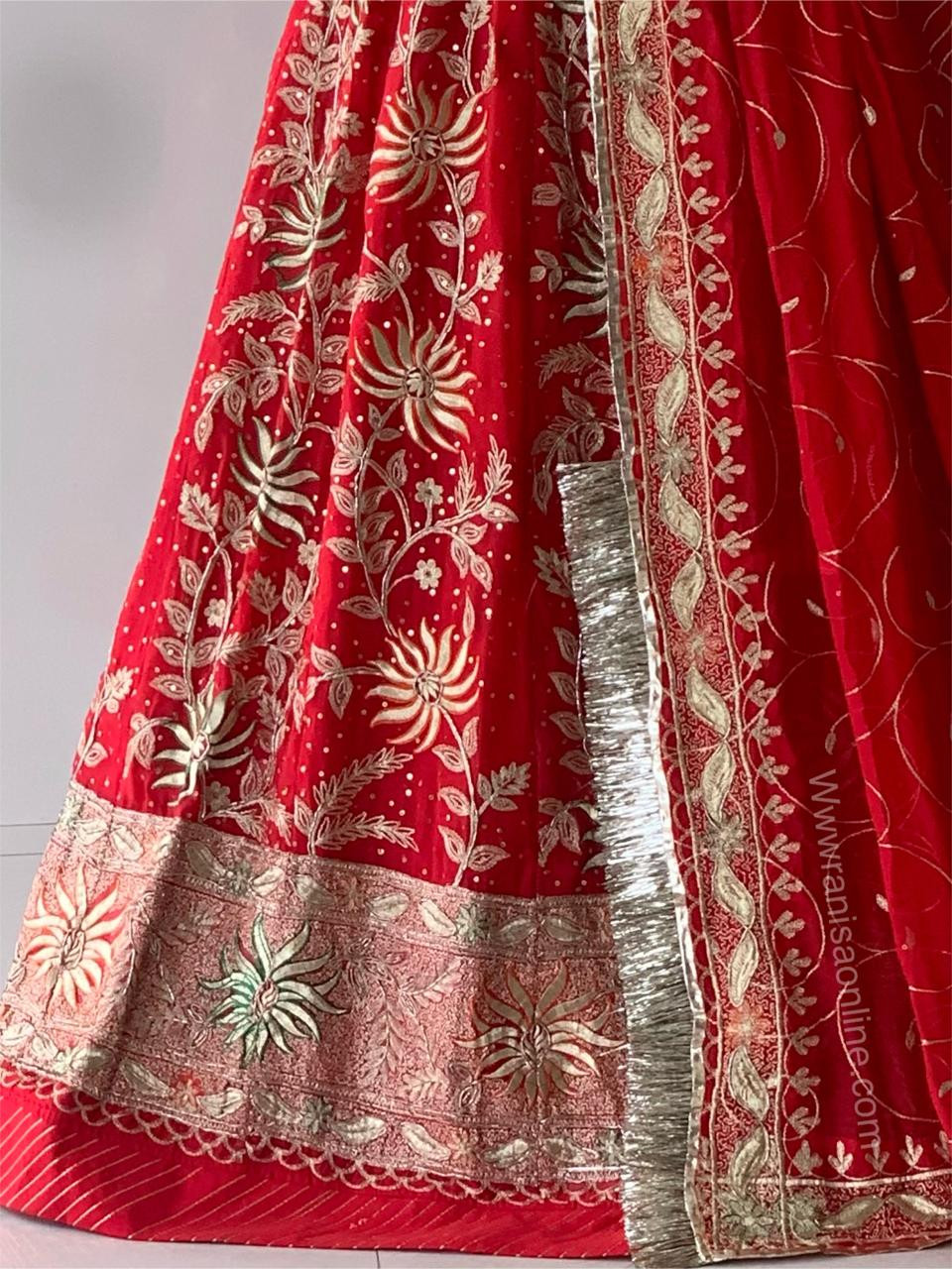 Red bridal zari