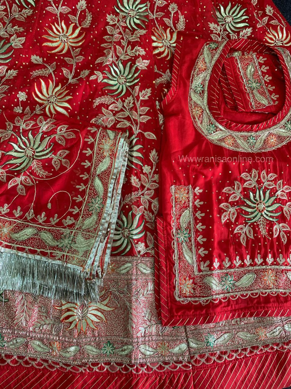Red bridal zari