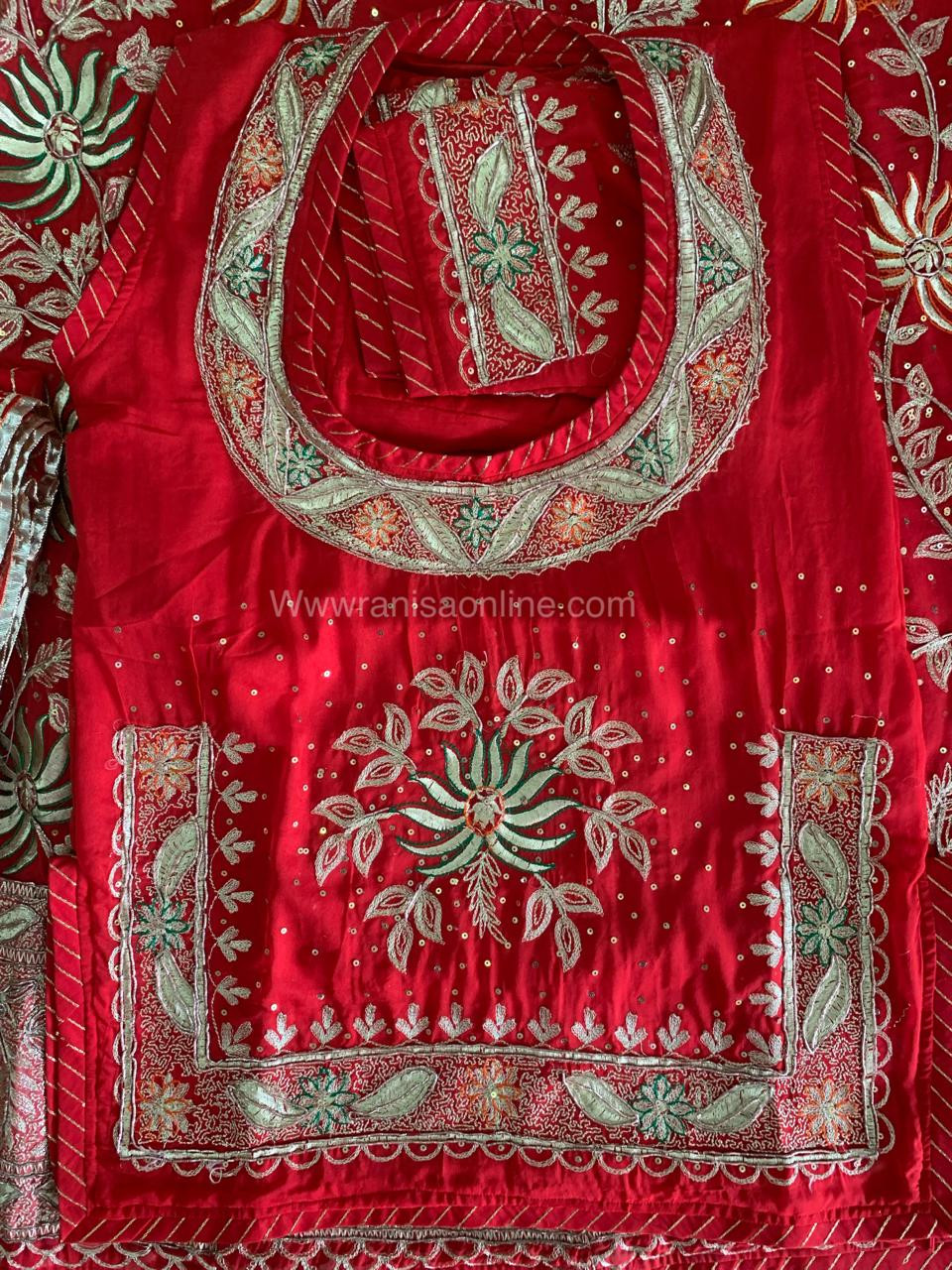 Red bridal zari