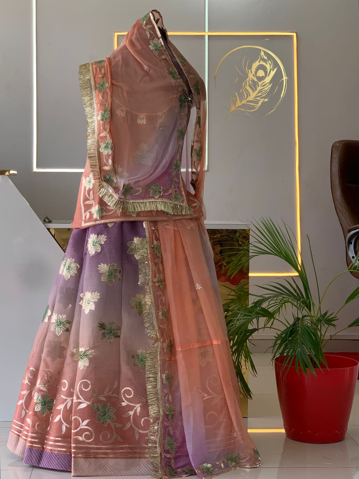 Glossy silk poshak