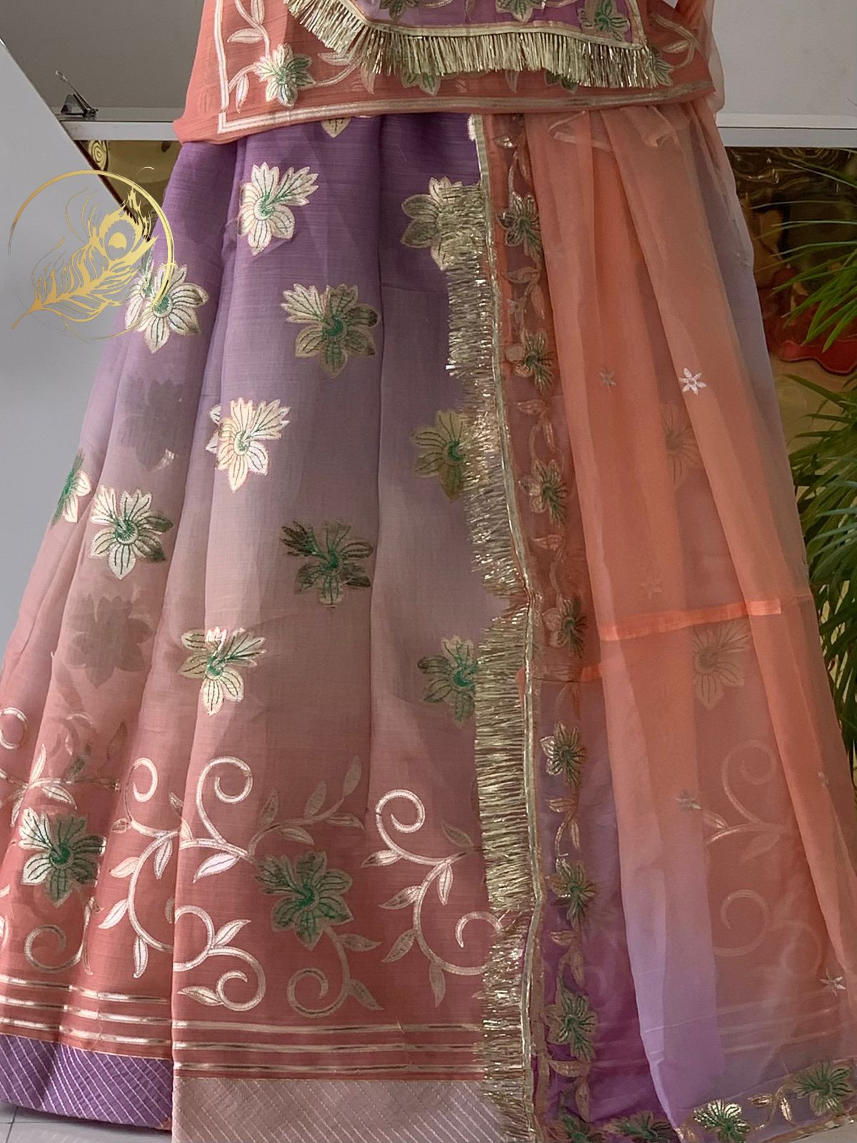 Glossy silk poshak