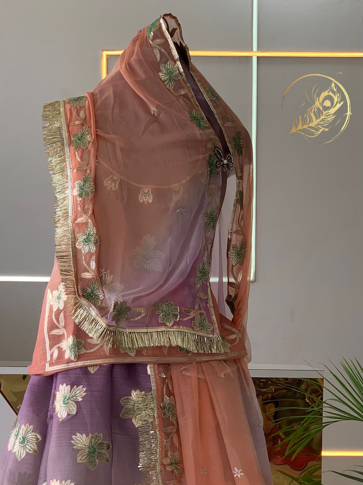 Glossy silk poshak