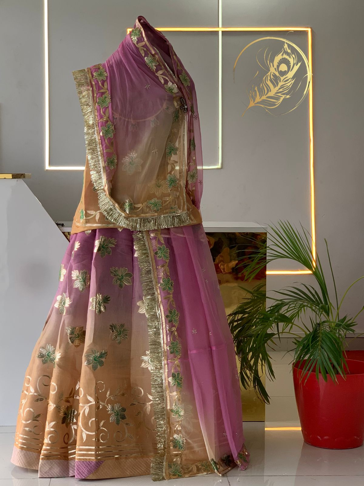 Glossy silk poshak