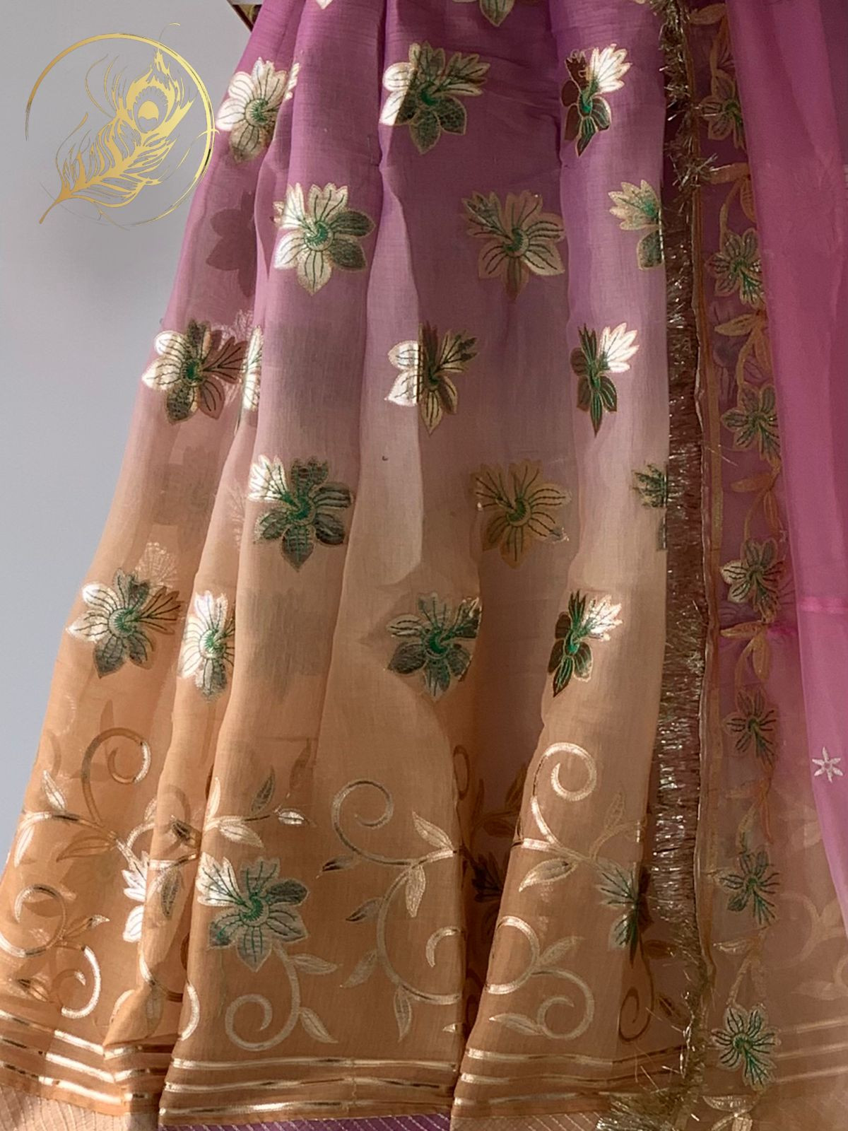 Glossy silk poshak